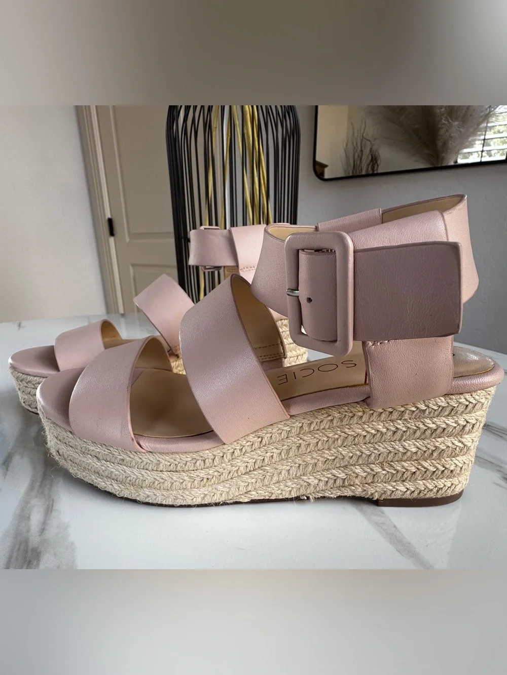 Sole Society Blush Platform Espadrille Sandals